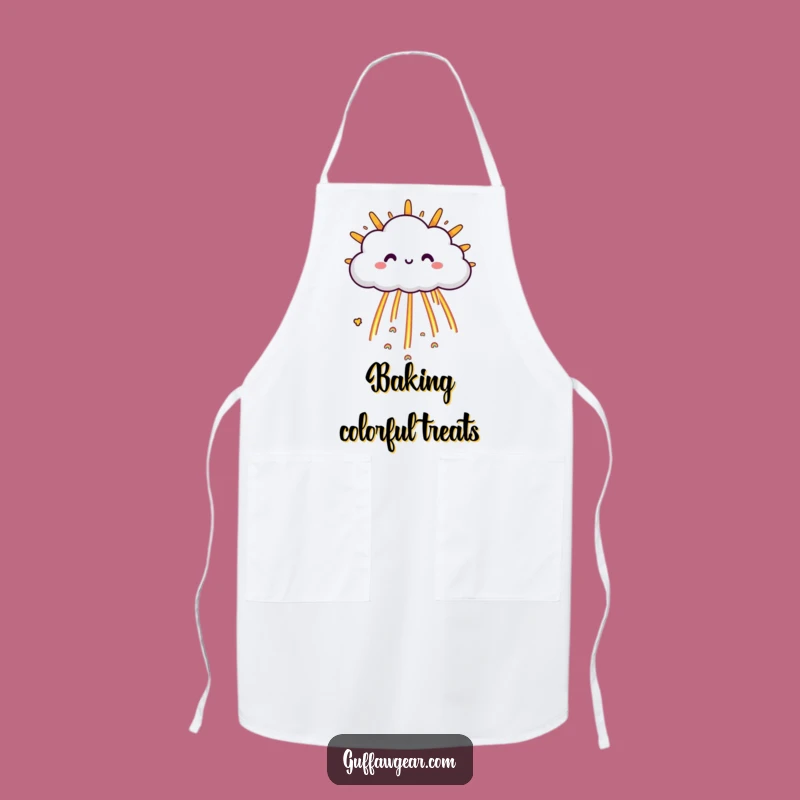 Funny Cloud Rainbow Chef Apron: Happy Weather Kitchen Fun