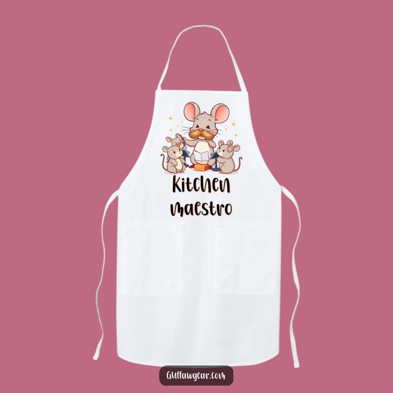 Funny Maestro Mouse Apron: Hilarious Kitchen Gift for Conductors of Culinary Chaos