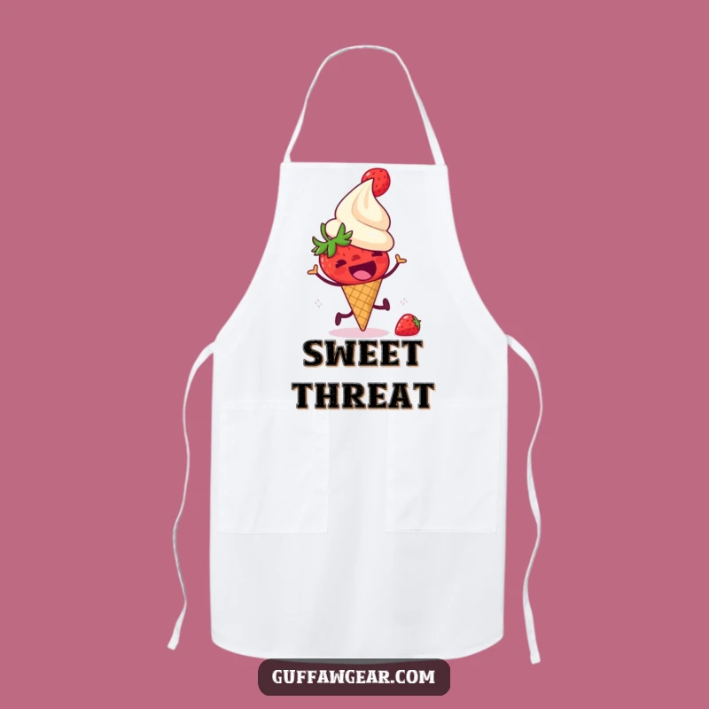 Funny Strawberry Ice Cream Apron: Keep Clean with Dessert Drama Humor