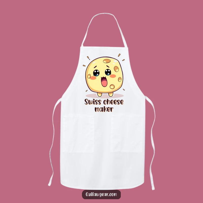 Funny Surprised Cheese Chef Apron: Rapid Holes Kitchen Fun