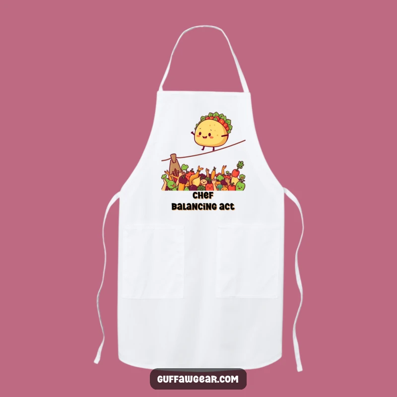 Funny Taco Tightrope Apron - Comical Foodie Kitchen Gift for Cooks