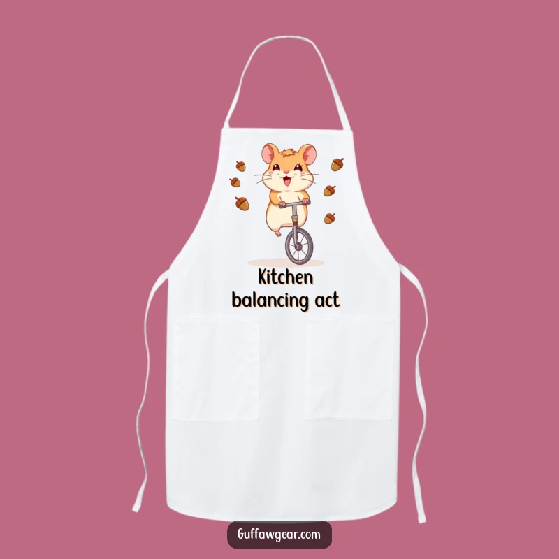 Funny Hamster Unicycle Juggling Apron - Hilarious Kitchen Hobby Gift