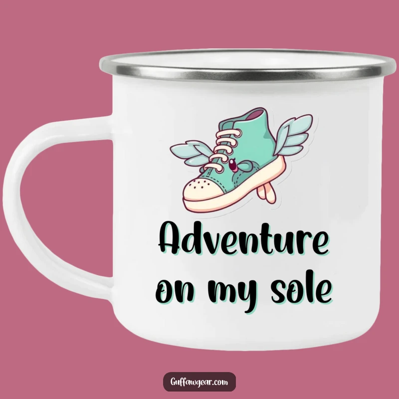 Funny Flying Shoe Camping Mug: Fuel Your Adventures with Ambition