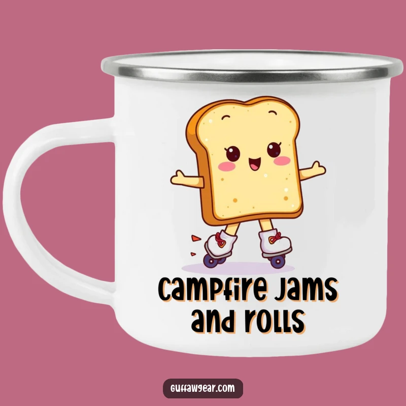 Funny Kawaii Toast Camping Mug: Hilarious Enamel Skater Cup Gift