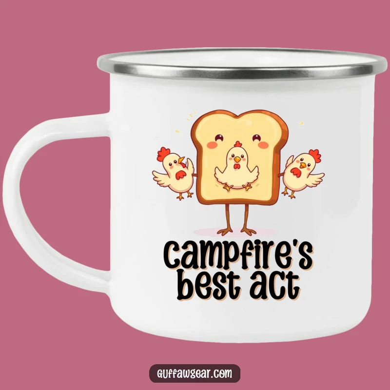 Funny Toast Juggling Camping Mug: Breakfast Adventure Fuel