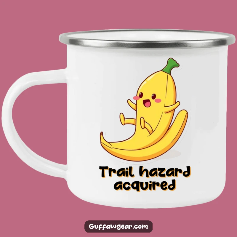 Funny Banana Peel Camping Mug: Hilarious Food Character Outdoor Adventure Fail