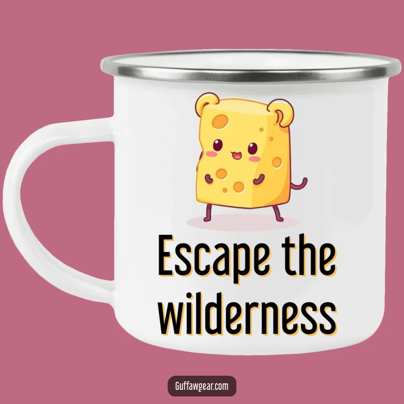 Funny Cheese Escape Camping Mug: Your Humorous Companion for Outdoor Adventures