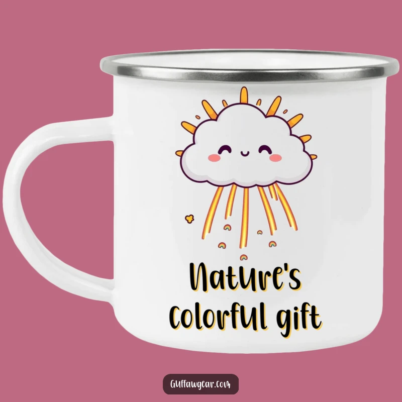 Funny Cloud Rainbow Camper Mug: Happy Weather Adventure Companion