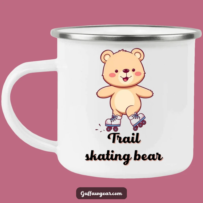 Funny Roller Bear Camping Mug: Wobbly Skater Adventure Gift