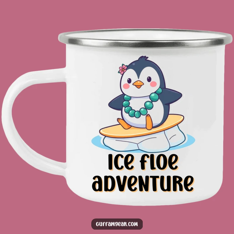 Funny Penguin Ice Surf Camping Mug: Durable and Hilarious Gift for Wacky Campers