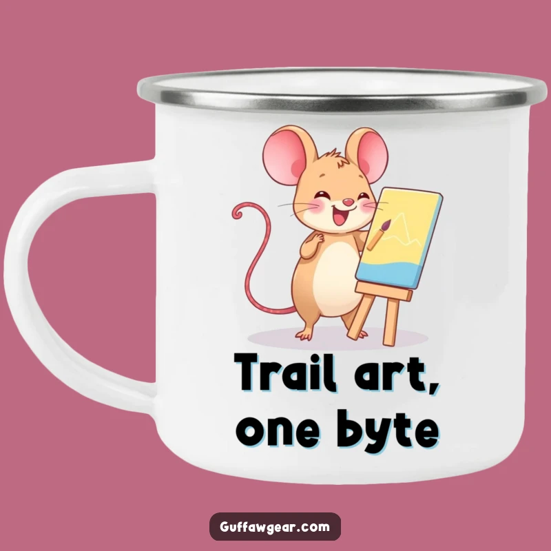 Funny Kawaii Mouse Camping Mug: Creative Art Enamel Cup Gift