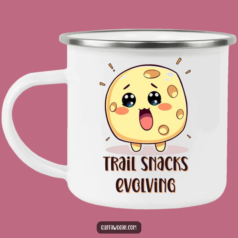 Funny Surprised Cheese Camper Mug: Rapid Holes Adventure Companion