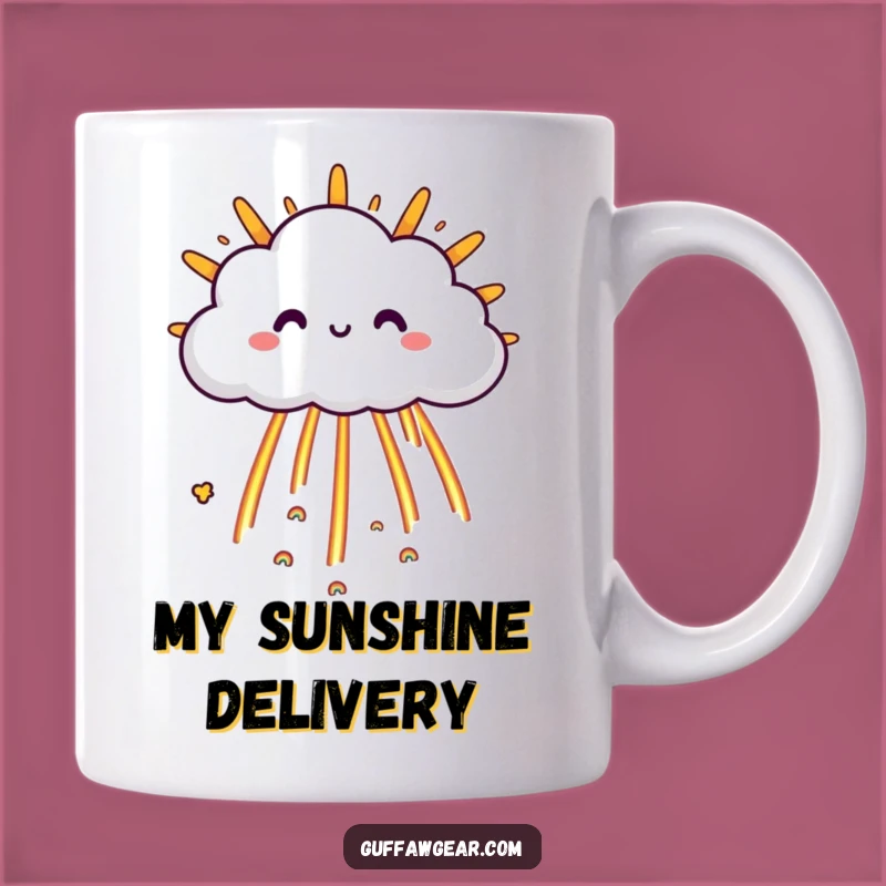 Funny Cloud & Sun Mug: Happy Rainbow Rain Humor Gift