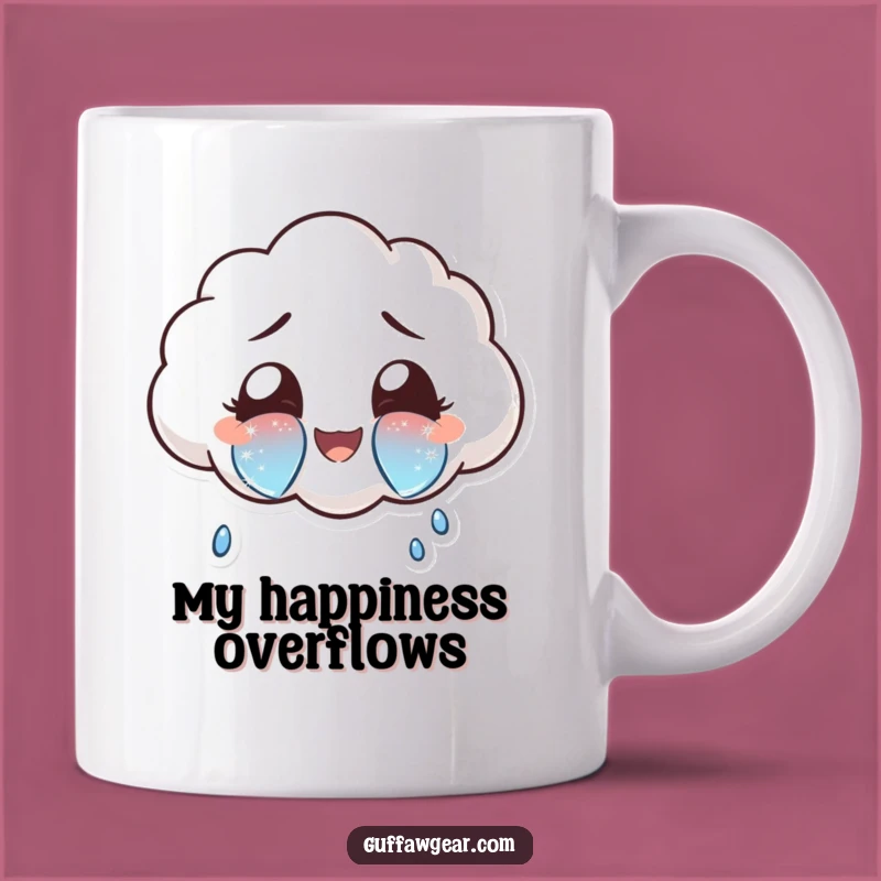 Funny Joyful Cloud Mug: Sparkly Tears of Happiness for a Delightful Sip