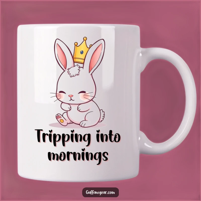 Funny Rabbit Mug: Royal Tripper With Crown, Perfect Funny Gift for Clumsy Royals