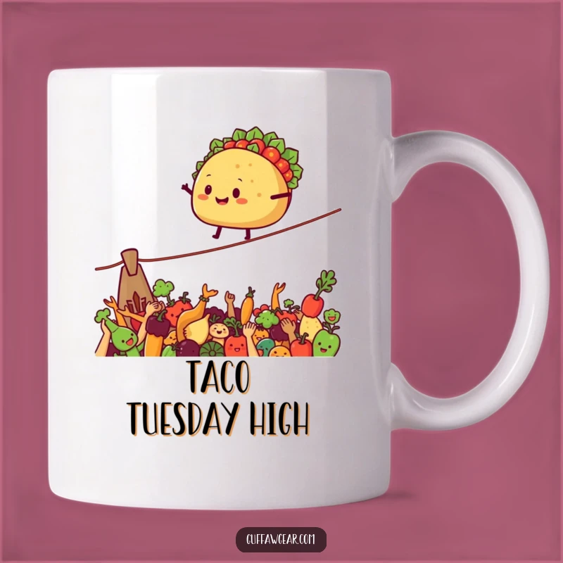 Funny Taco Tightrope Mug - Hilarious Foodie Gift for Daredevil Diners