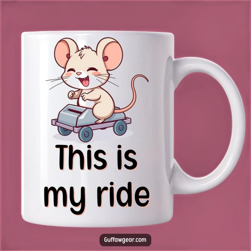 Funny Mouse Trap Rider Mug: Giggling Computer Mouse Humor Gift