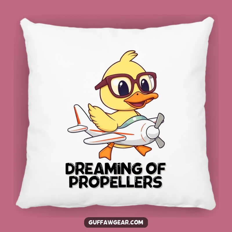 Funny Duck Pilot Pillow: Oversized Glasses Struggle, Cozy Comfort and Comedic Relief