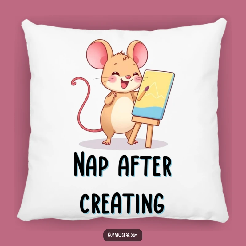 Funny Kawaii Mouse Pillow: Cozy Art Creation Cushion Gift