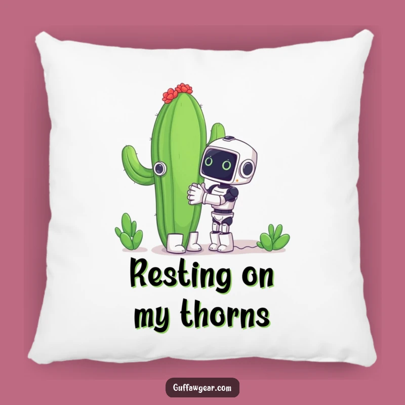 Funny Robot Cactus Hug Pillow - Cozy & Hilarious Accent for Your Couch