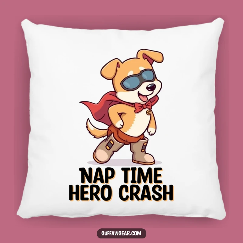 Funny Dog Superhero Tripping Pillow - Cozy Hilarious Home Decor Gift