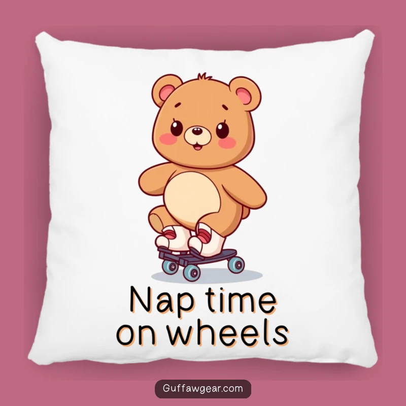 Funny Bear Roller Skating Pillow: Cozy Wobbles, Comfort and Cheer