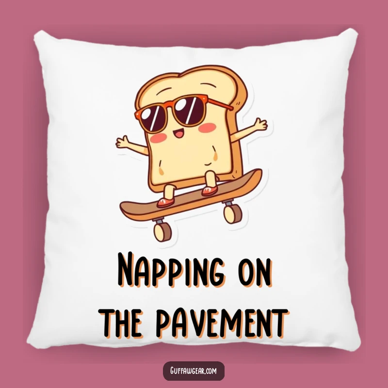 Funny Skateboard Toast Pillow: Cozy & Humorous Accent for Cool Spaces