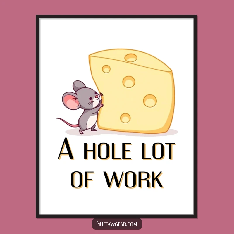 Funny Mouse Cheese Lift Digital Art: Motivational Decor