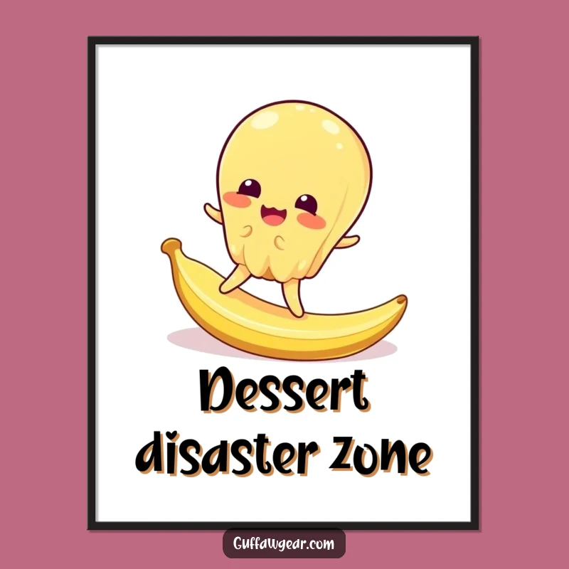 Funny Jelly Slipping Digital Art Print: Banana Peel Gag - Instant Funny Gift!