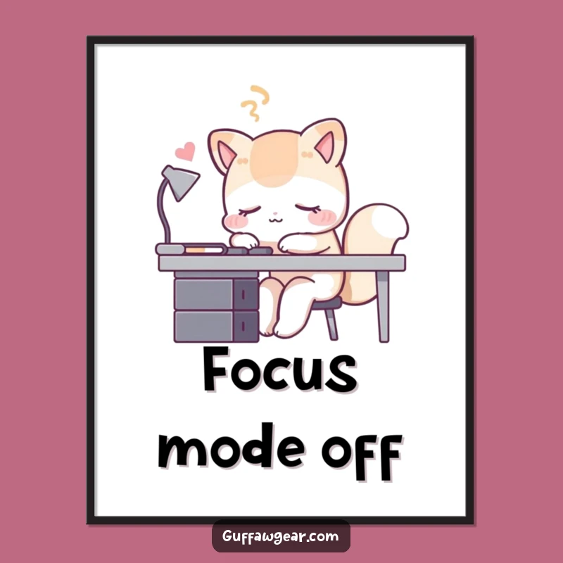 Funny Sleeping Fox Digital Art: Hilarious Office Decor for Instant Laughs