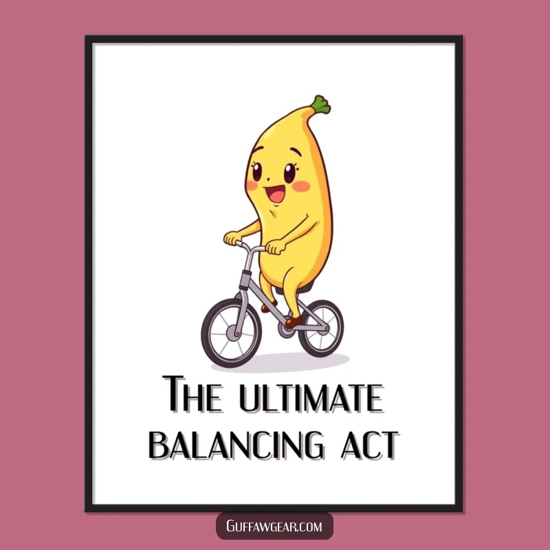 Funny Banana Unicycle Digital Art - Instant Download for Cheerful Wall Decor