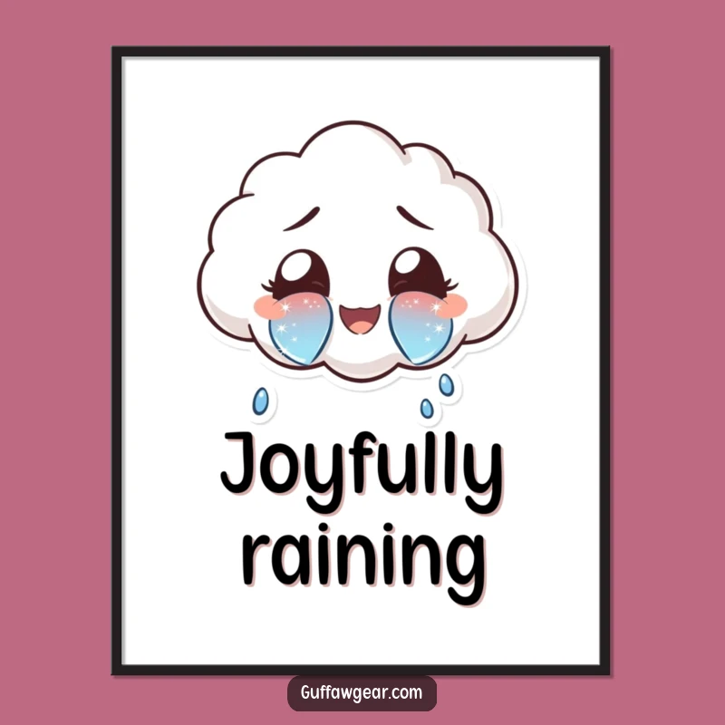 Funny Joyful Cloud Digital Art: Instant Happiness for Your Walls