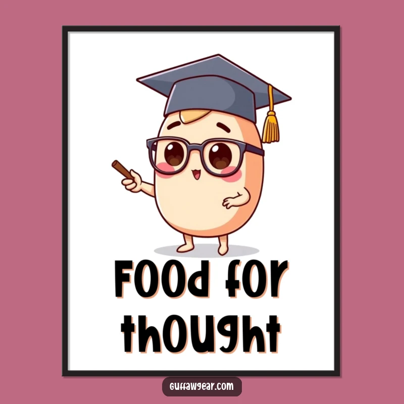 Funny Scholar Food Digital Art: Character's Lecture Scene, Instant Funny Gift Download