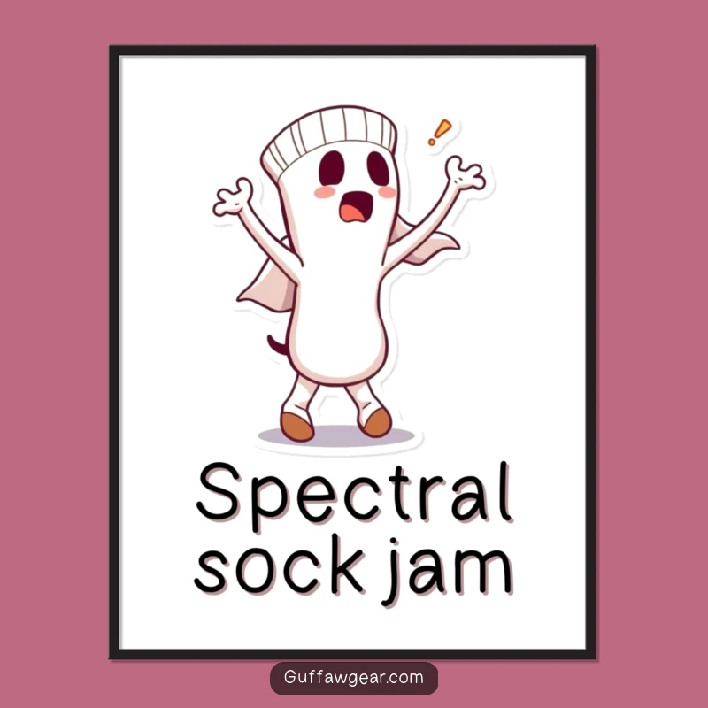 Funny Sock Ghost Digital Art: Bewildered Spirit Printable - Hilarious Gift Download!