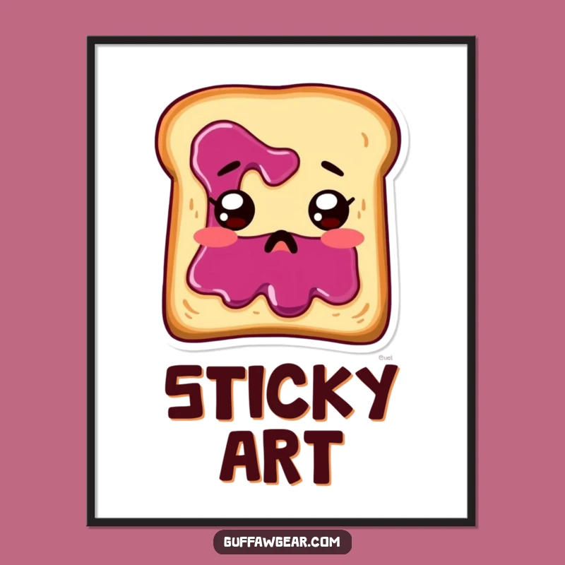 Funny Startled Toast Jam Digital Art - Hilarious Breakfast Cartoon Download