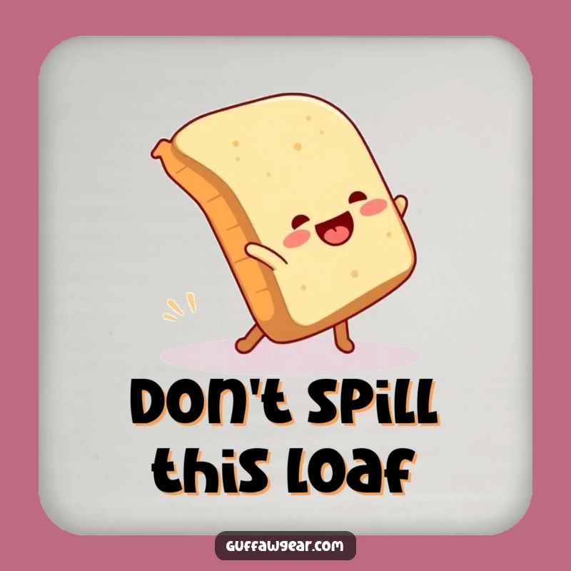 Funny Bread Cartwheel Fail Drink Coaster - Protect Surfaces with a Smile