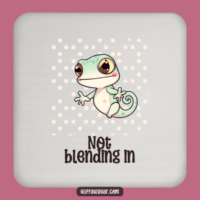 Funny Chameleon Pattern Coaster: Hilarious Drink Protector Gift for Tabletop Fun