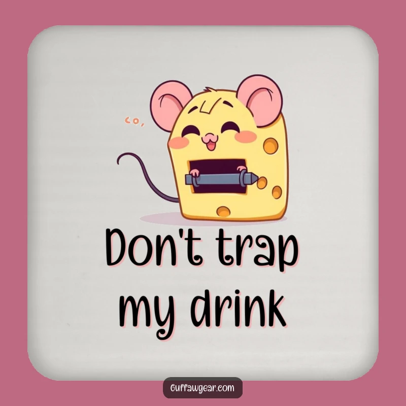 Funny Cheese Mouse Trap Coaster - Protect Surfaces with Cheesy Flair!