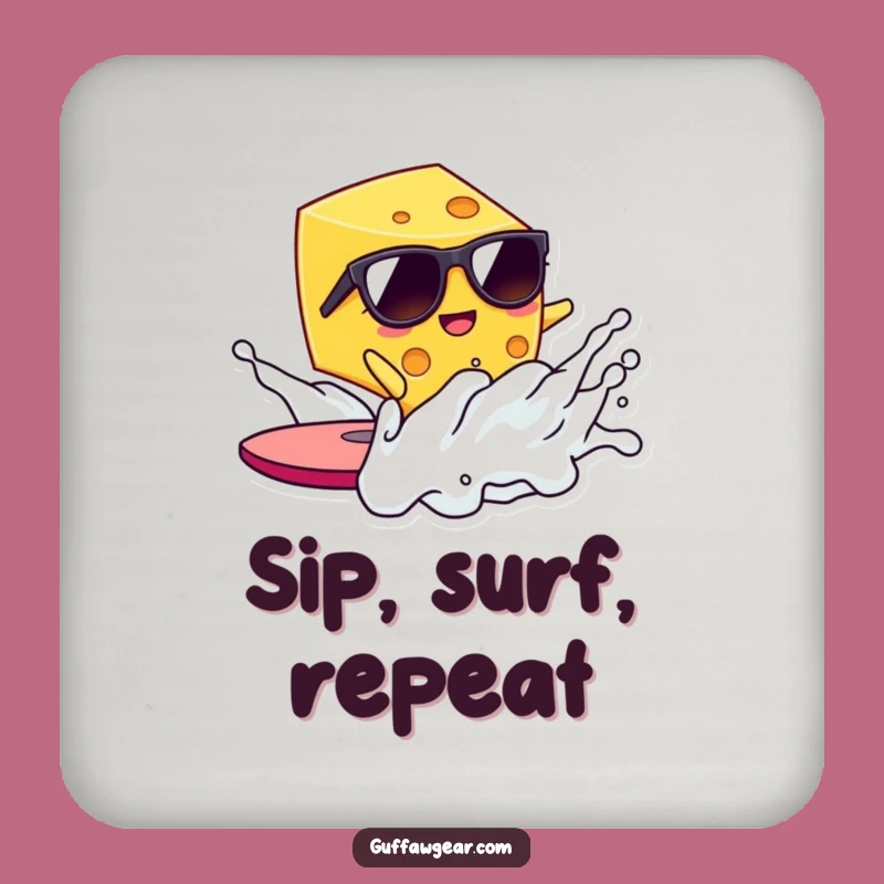 Funny Kawaii Cheese Coaster: Hilarious Milk Wave Drink Protector Gift