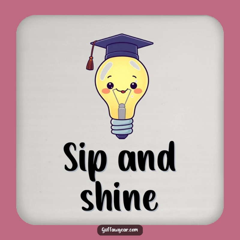 Funny Kawaii Graduation Coaster: Smart Lightbulb, Humorous Protection, Gift