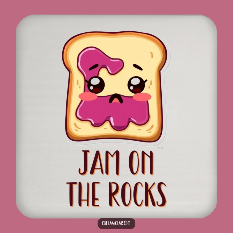Funny Startled Toast Jam Coaster - Hilarious Cartoon Table Protector