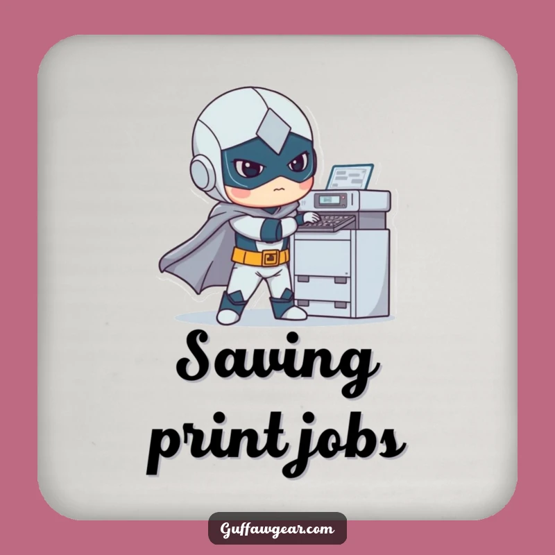 Funny Superhero Printer Fail Coaster: Hilarious Hero's Drink Protection