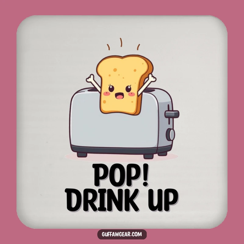 Funny Startled Toast Coaster: Leaping Breakfast Drink Protector