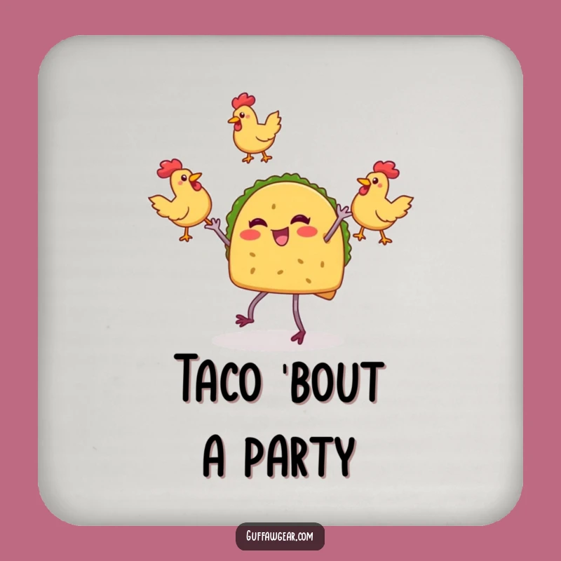 Funny Taco Juggling Drink Coaster: Chicken Protection - Hilarious Gift Set!