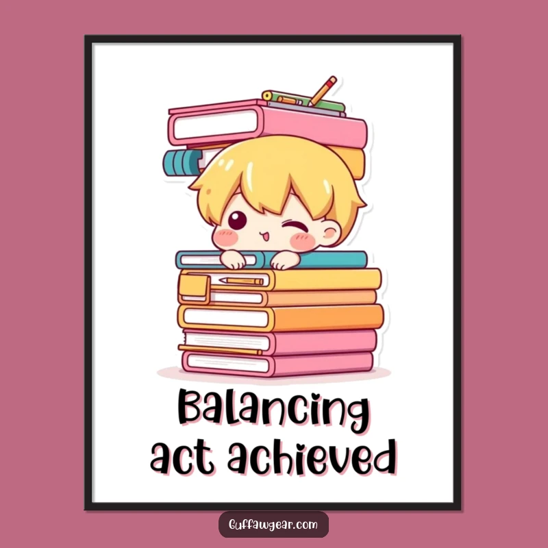 Funny Office Supply Stack Poster: Hilarious Desk Decor Wall Art