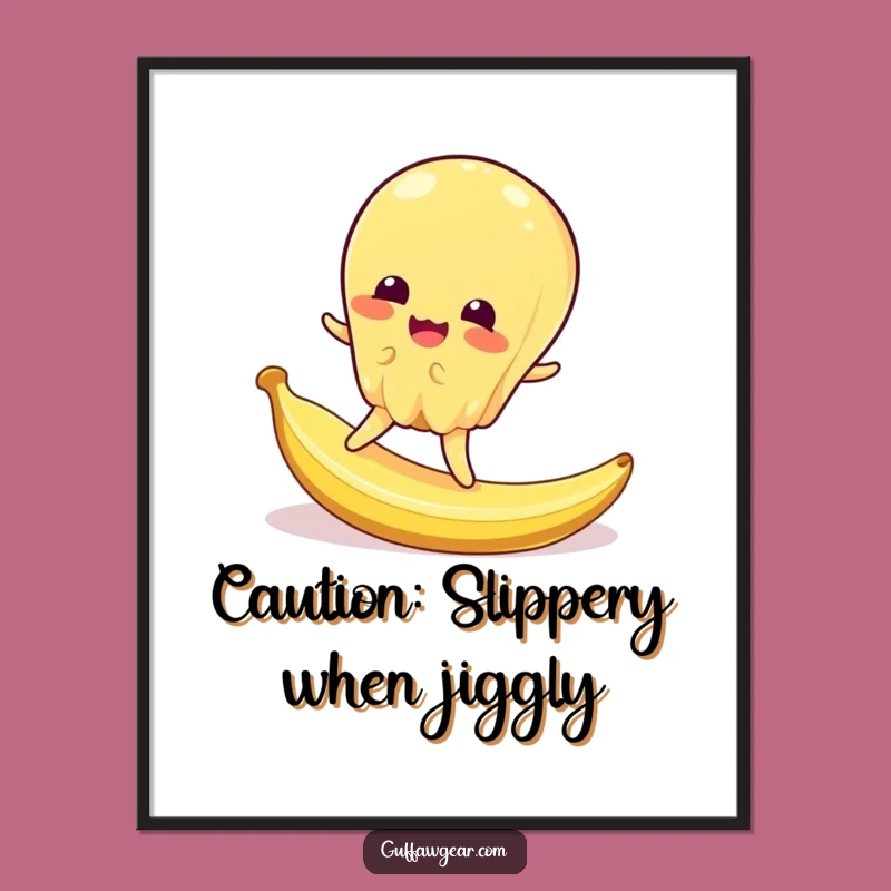 Funny Jelly Slipping Poster: Banana Peel Art - Hilarious Wall Decor Gift Idea!