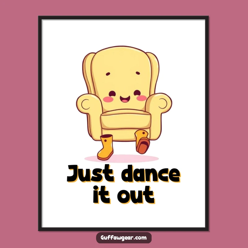 Funny Armchair Jig Poster: Hilarious Dancing Furniture Artwork - Quirky Wall Decor Gift