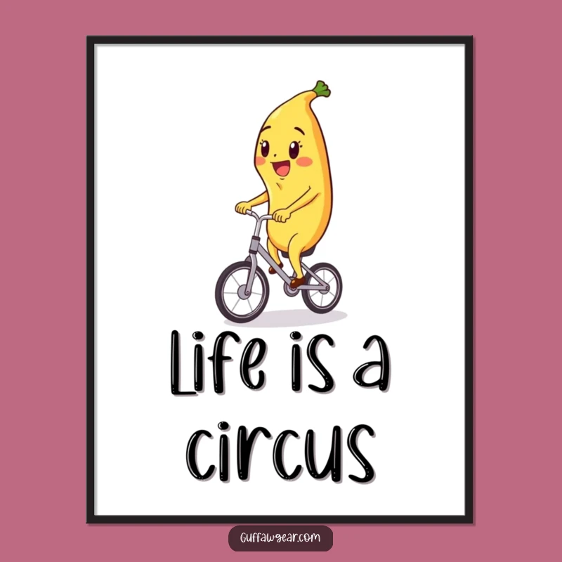 Funny Banana Unicycle Poster - Brighten Your Walls with Hilarious Fruit Art