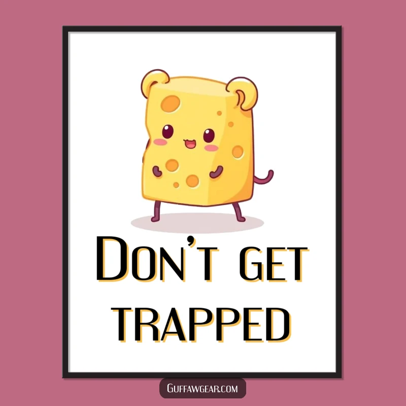 Funny Cheese Escape Poster: Hilarious Wall Art for Kitchens and More