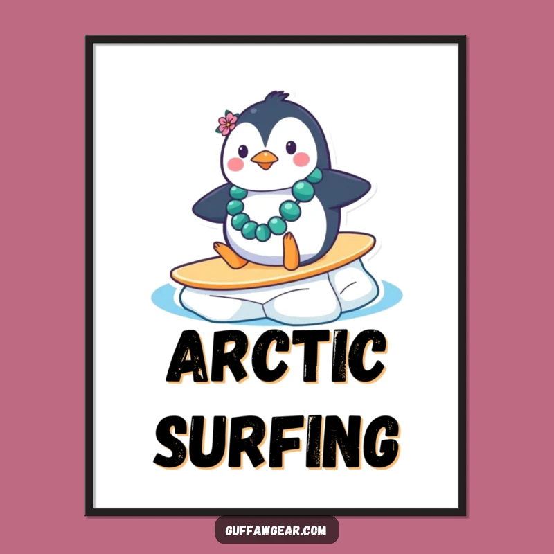 Funny Penguin Tropical Fail Poster: Hilarious Wall Art Gift for Embracing Cold Vacations